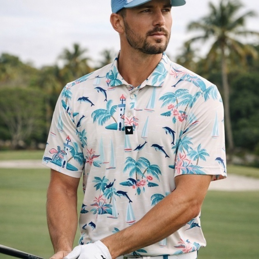 Bad birdie dolphin sailboat golf polo